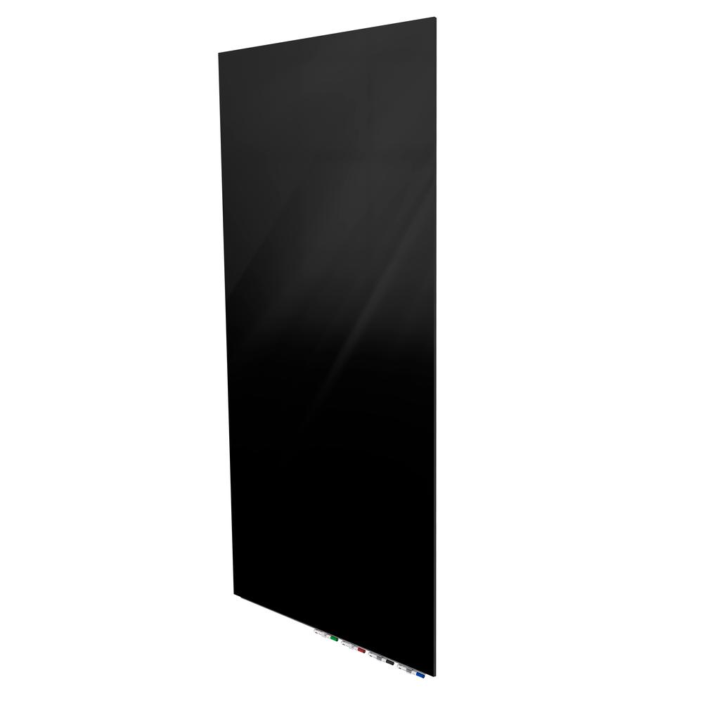 Ghent Aria 4'H x 3'W Magnetic Glass White Board, Gray Surface, Vertical, 4 Rare Earth Magnets, 4 Markers and Eraser. Picture 2