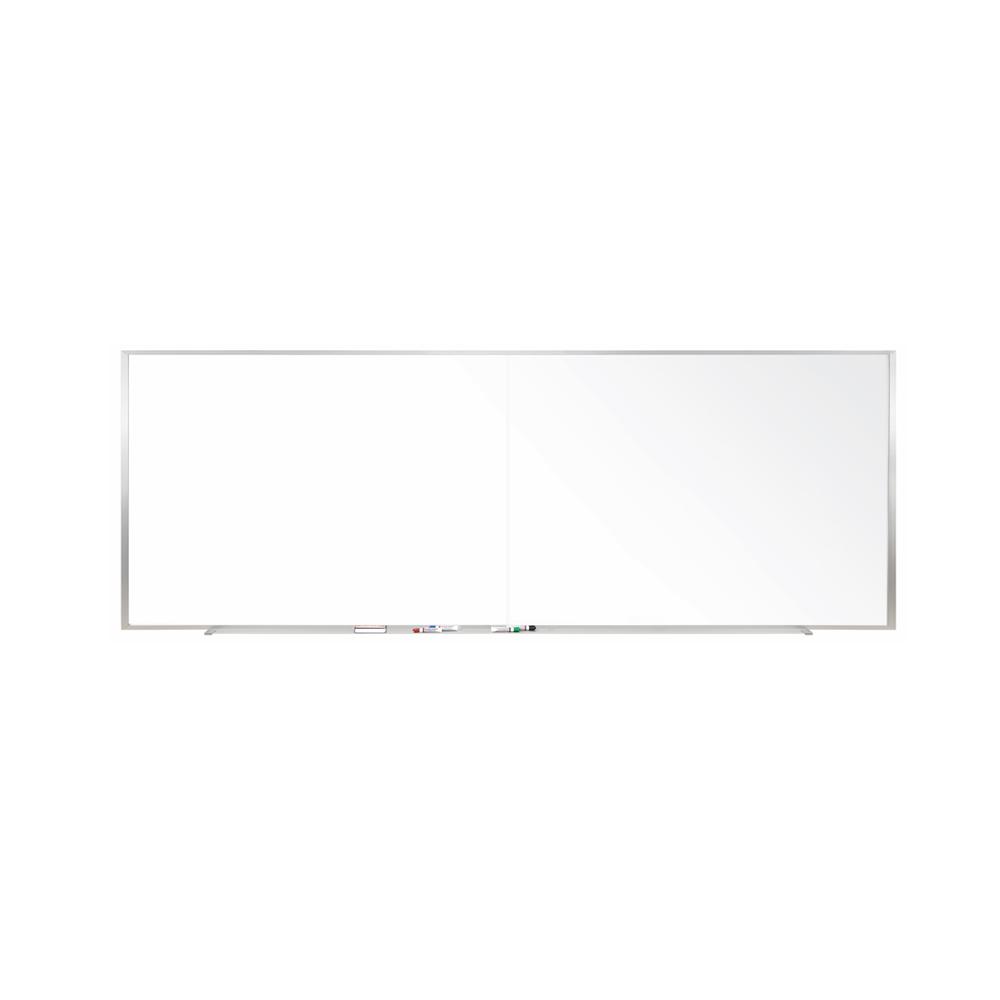 M1 Porcelain Whiteboard Aluminum Frame, Magnetic, 4'H x 12'W, 2 piece. Picture 1