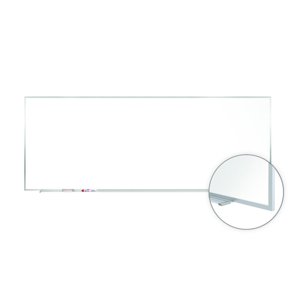 M1 Porcelain Magnetic Whiteboard, Aluminum Frame, 4'H x 7' 4"W. Picture 1
