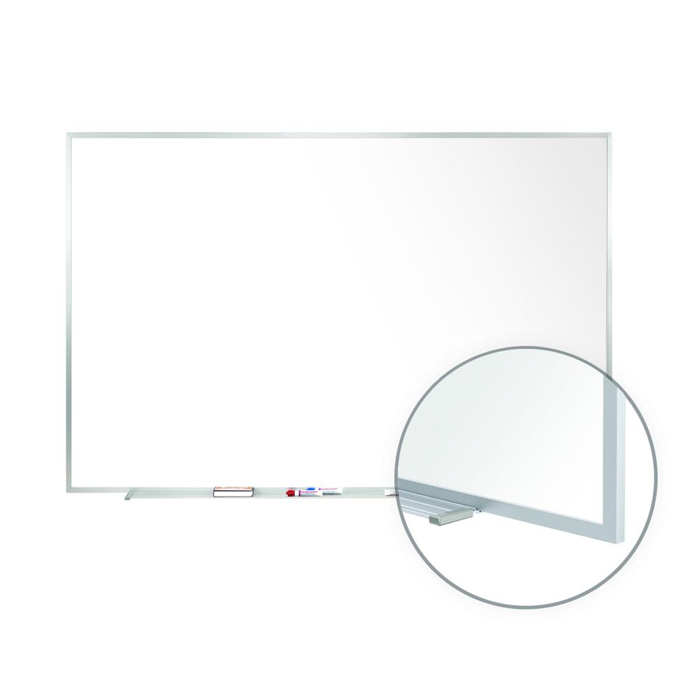 Ghent Non-Magnetic Whiteboard with Aluminum Frame, 3'H x 5'W. Picture 3