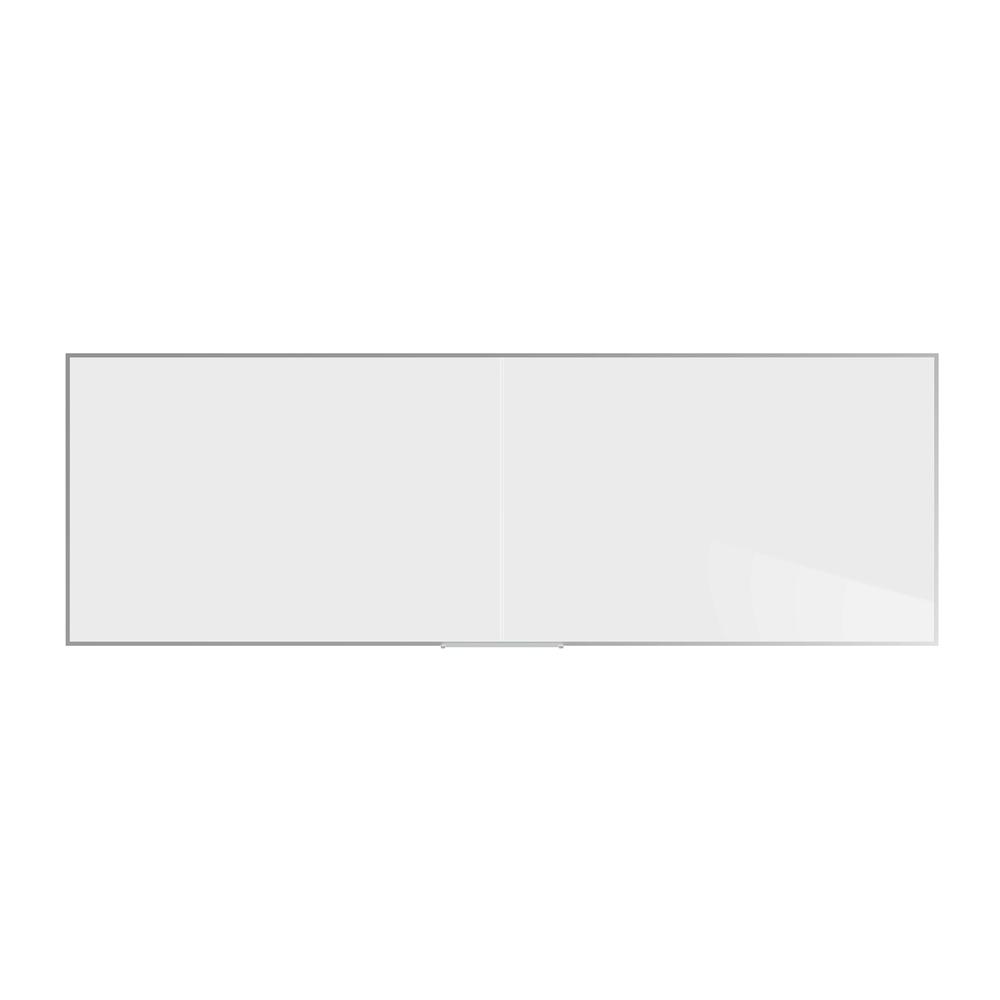 Two-Piece M2 Whiteboard w/ Aluminum Frame, Non-magnetic, 4'H x 12'W, (2 pieces). Picture 1