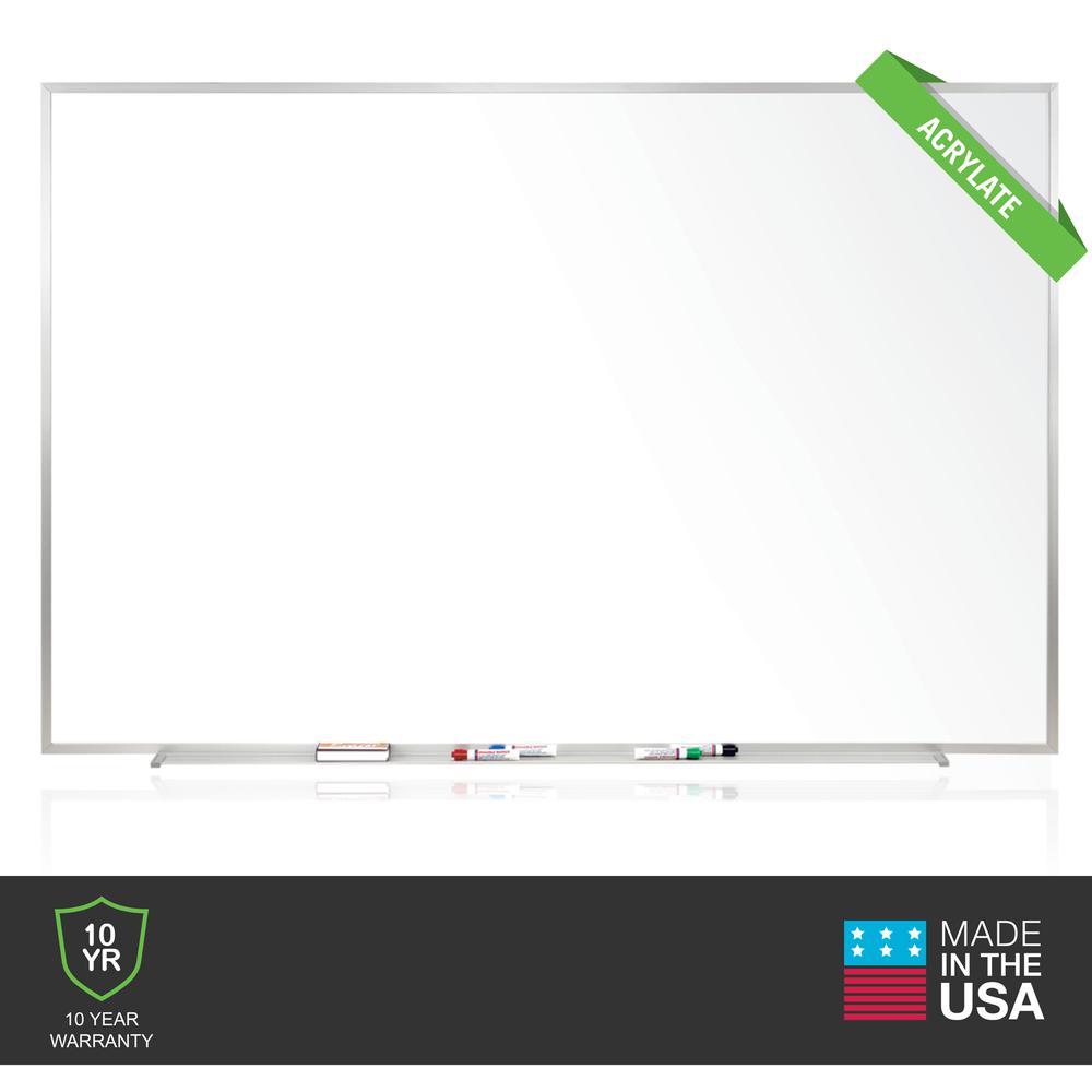 Ghent Non-Magnetic Whiteboard with Aluminum Frame, 4'H x 5'W. Picture 2