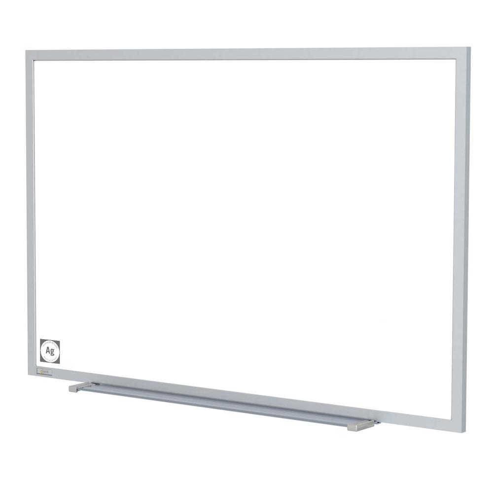 Magnetic Hygienic Porcelain Whiteboard with Aluminum Frame, 4'H x 7' 4"W. Picture 1