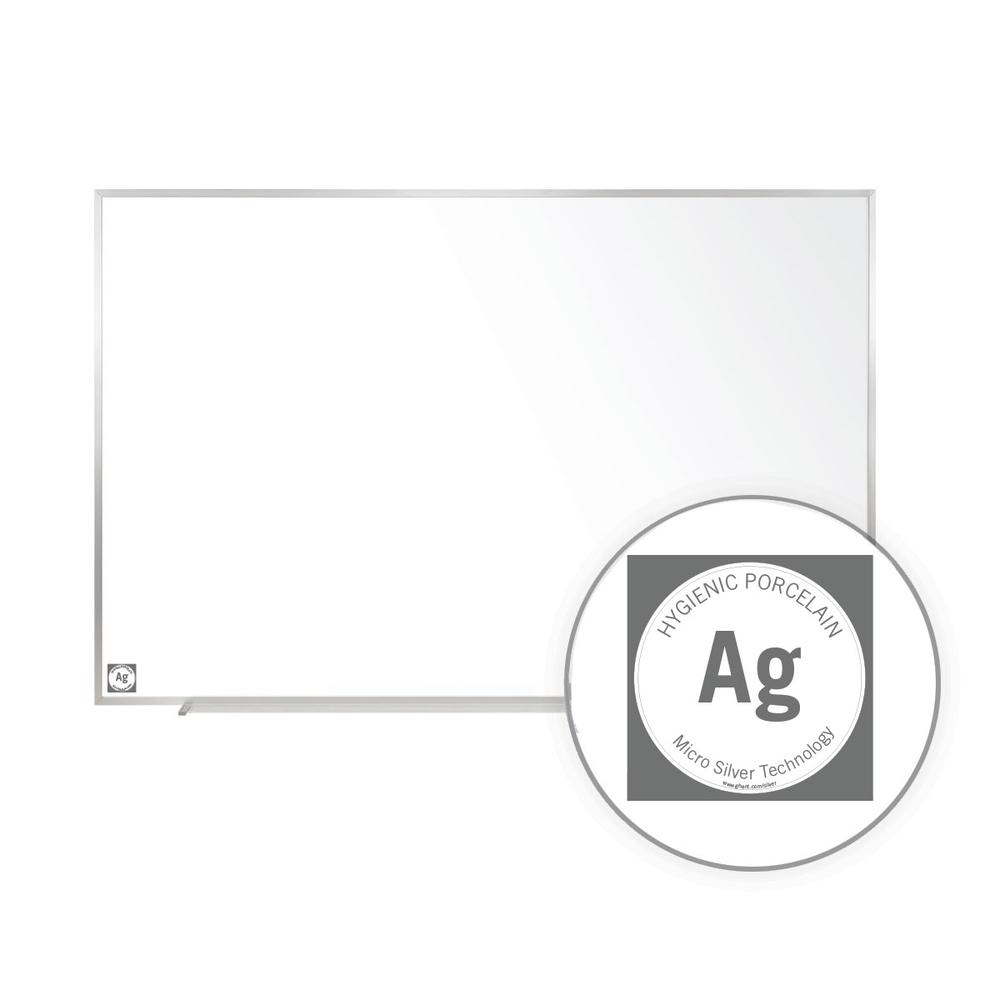 Magnetic Hygienic Porcelain Whiteboard with Aluminum Frame, 4'H x 6'W. Picture 4