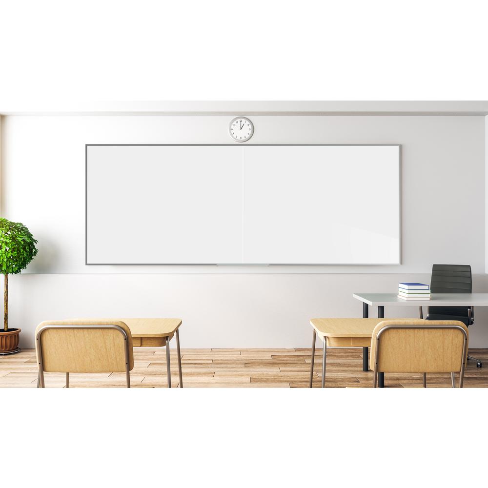M1 Porcelain Whiteboard Aluminum Frame, Magnetic, 4'H x 12'W, 2 piece. Picture 5