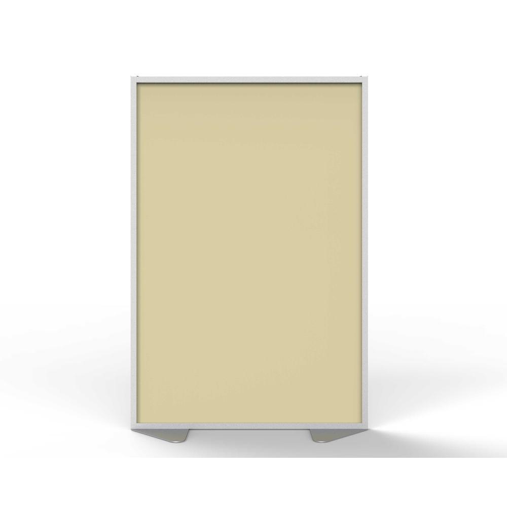 Ghent Floor Partition with Aluminum Frame and Full Panel Infill, Carmel Vinyl, 72"H x 48"W. Picture 2