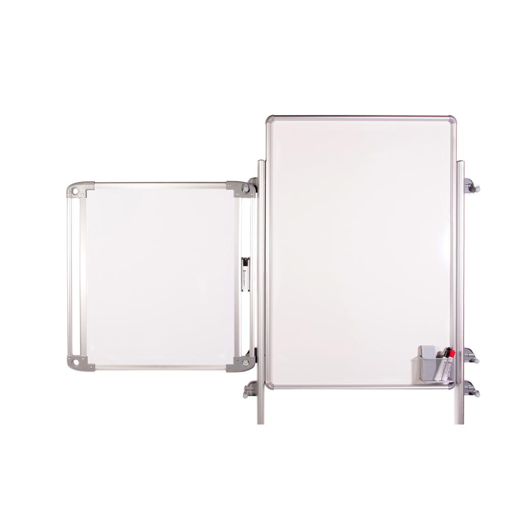 Ghent Nexus Easel+, Mobile 2-Sided Porcelain Magnetic Whiteboard with Tablet Storage, 4 Tablets, 39"H x 26"W. Picture 2