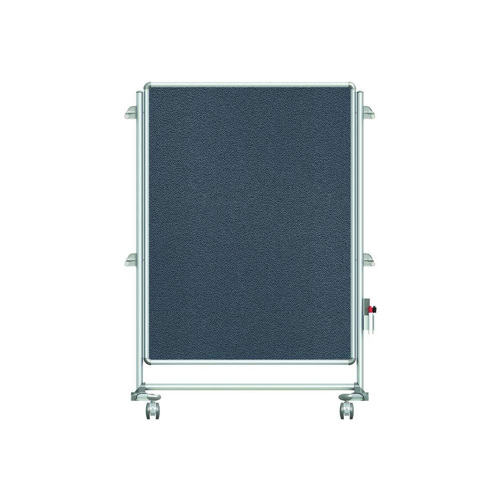 Ghent 57?" x 40?" Nexus Jr. Partition Mobile Fabric Bulletin Board, Double-Sided, Gray, Made in the USA. Picture 1
