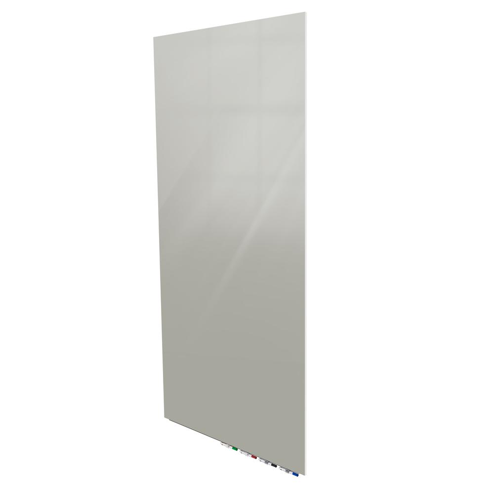 Ghent Aria 6'H x 4'W Magnetic Glass White Board, Blue Surface, Vertical, 4 Rare Earth Magnets, 4 Markers and Eraser. Picture 2
