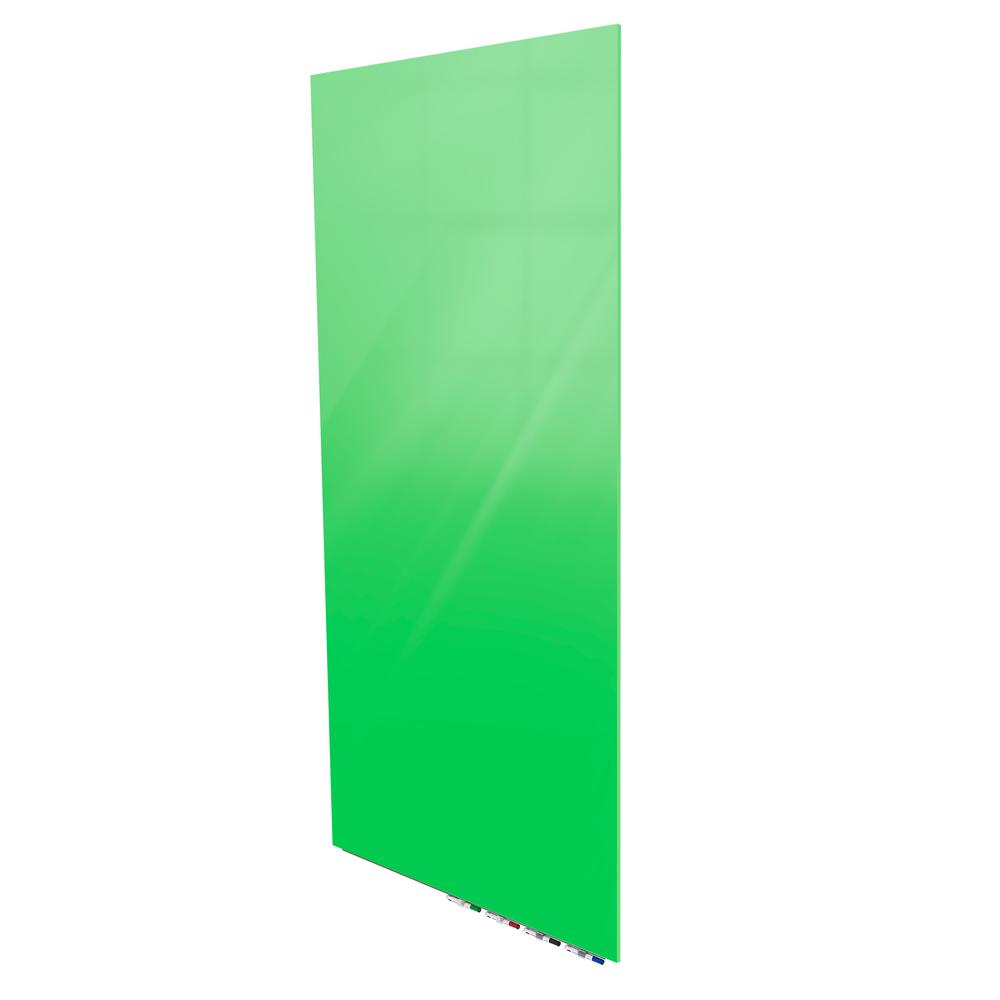 Ghent Aria 5'H x 4'W Magnetic Glass White Board, Blue Surface, Vertical, 4 Rare Earth Magnets, 4 Markers and Eraser. Picture 2
