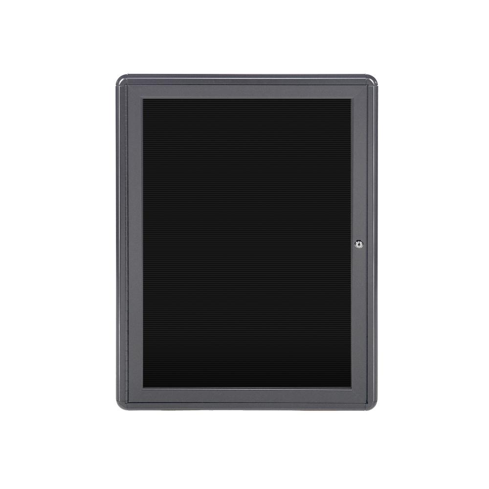 34"x24" 1-Door Ovation Letterboard Black - Gray Frame. Picture 1
