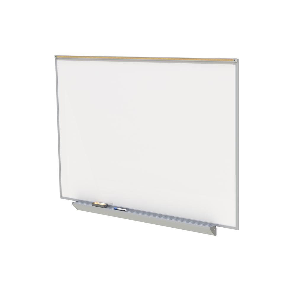 Proma Magnetic Porcelain Projection Whiteboard, Aluminum Frame, 4'H x 7' 4"W. Picture 1