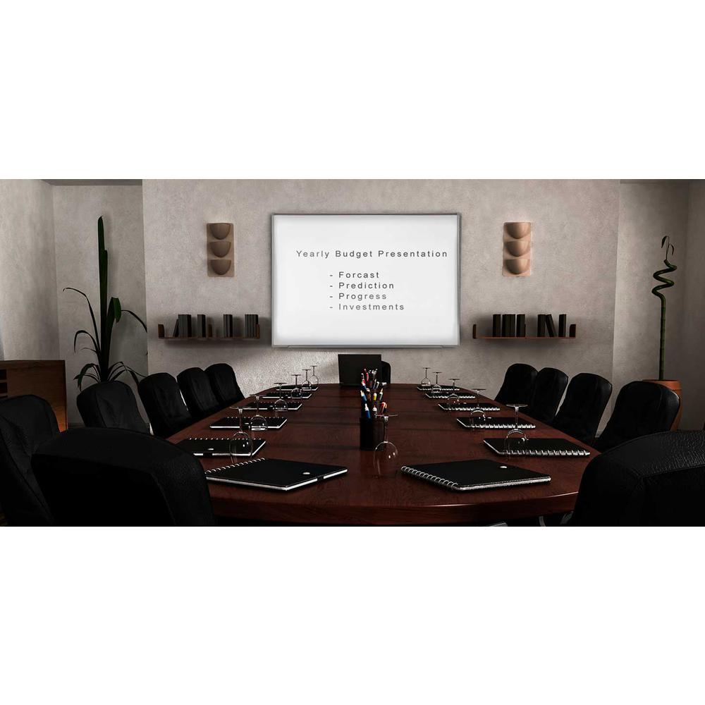 Proma Magnetic Porcelain Projection Whiteboard, Aluminum Frame, 4'H x 7' 4"W. Picture 4