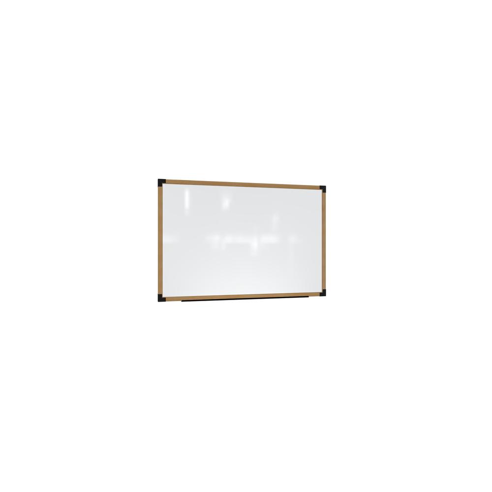 Ghent Prest Wall Whiteboard, Magnetic, Natural Oak Frame, 2'H x 3'W. Picture 1
