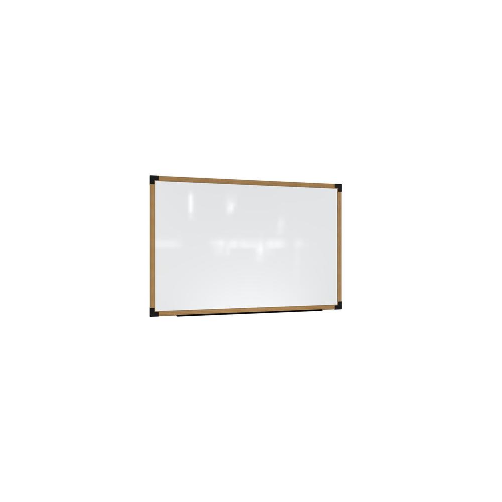 Ghent Prest Wall Whiteboard, Magnetic, Natural Oak Frame, 3'H x 4'W. Picture 1