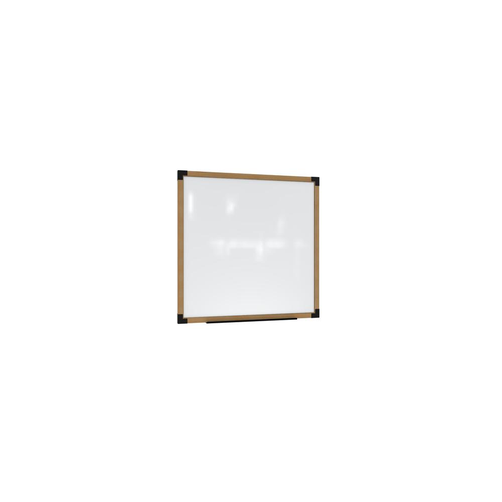 Ghent Prest Wall Whiteboard, Magnetic, Natural Oak Frame, 4'H x 4'W. Picture 1