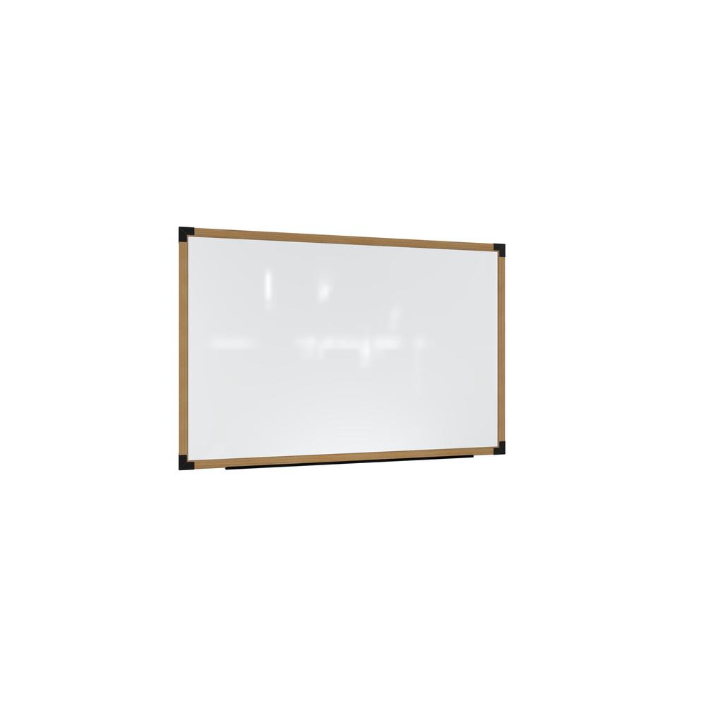 Ghent Prest Wall Whiteboard, Magnetic, Natural Oak Frame, 4'H x 5'W. Picture 1
