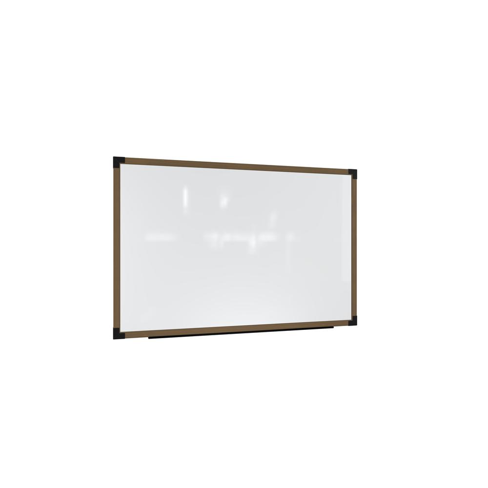 Ghent Prest Wall Whiteboard, Magnetic, Driftwood Oak Frame, 3'H x 6'W. Picture 1