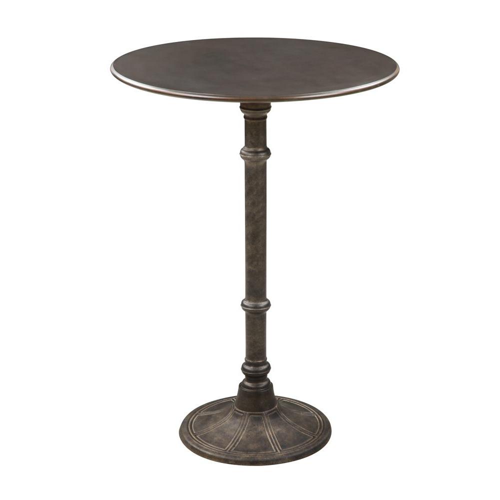 Oswego Round Bar Table Dark Russet and Antique Bronze. Picture 1
