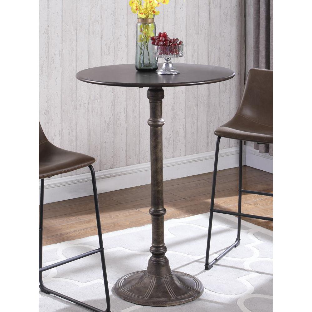 Oswego Round Bar Table Dark Russet and Antique Bronze. Picture 2
