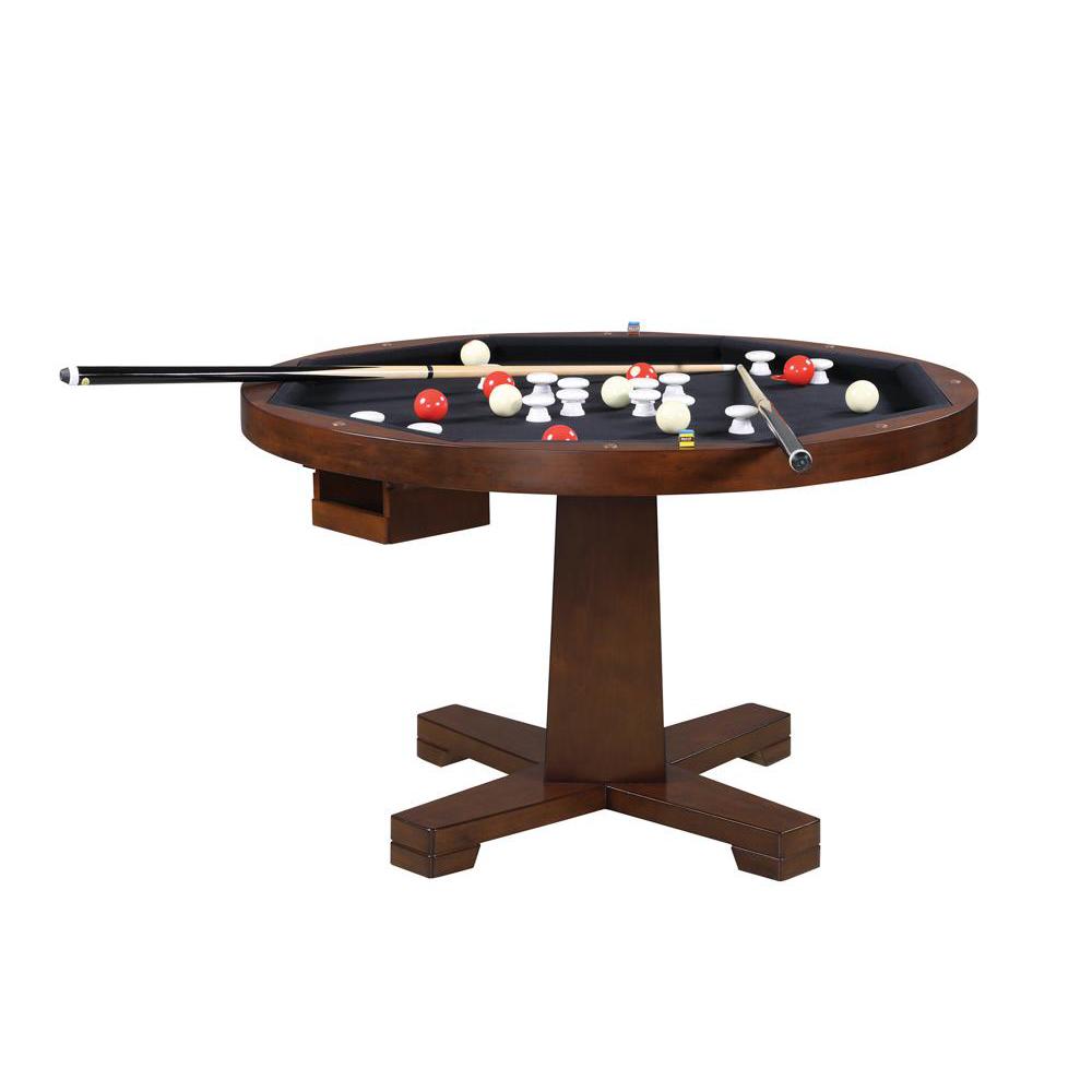 Marietta Round Wooden Game Table Tobacco. Picture 3