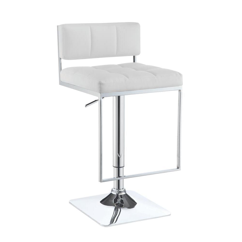 Alameda Adjustable Bar Stool White and Chrome. Picture 1