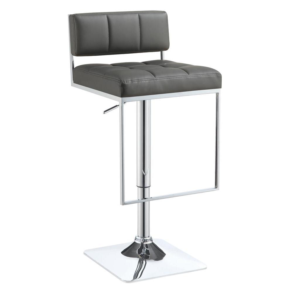 Alameda Adjustable Bar Stool Chrome and Grey. Picture 1