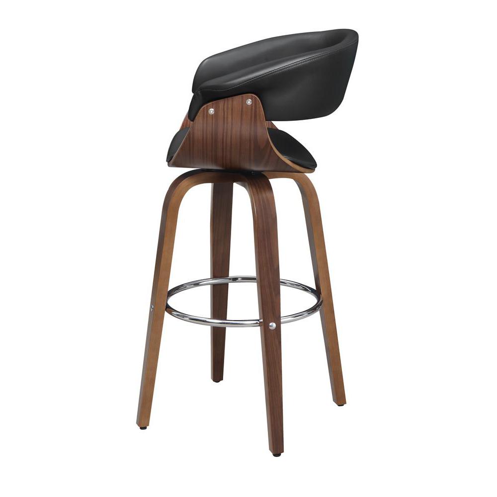 Zion Upholstered Swivel Bar Stool Walnut and Black. Picture 5