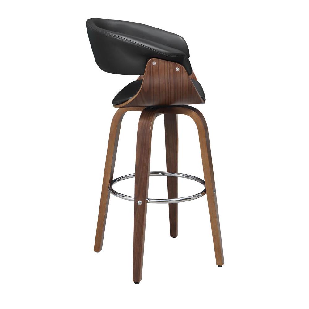 Zion Upholstered Swivel Bar Stool Walnut and Black. Picture 7