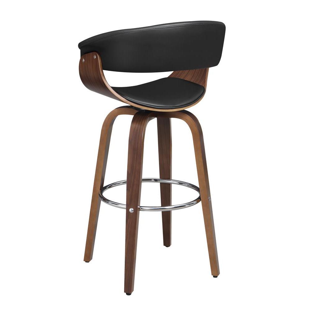 Zion Upholstered Swivel Bar Stool Walnut and Black. Picture 8