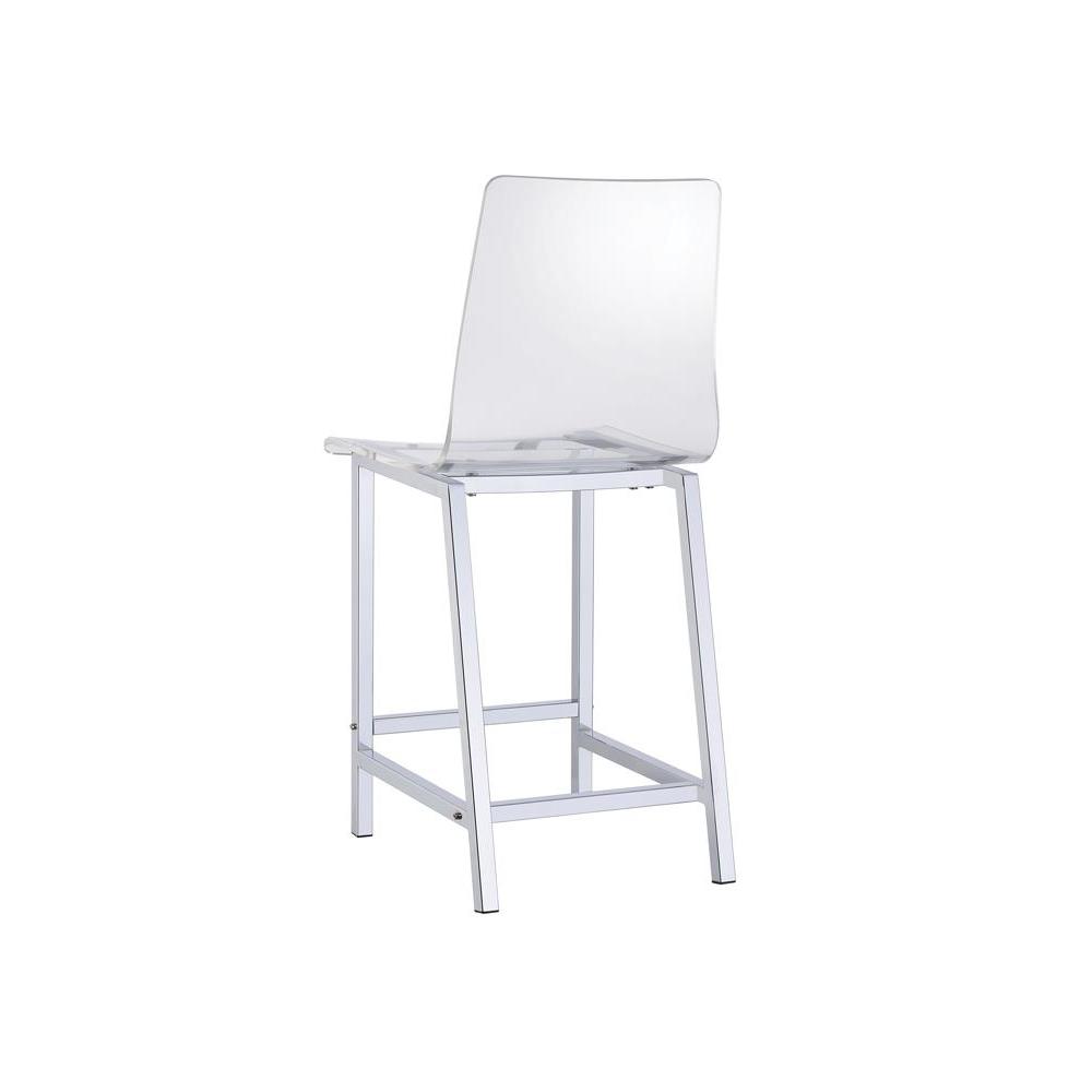 Juelia Counter Height Stools Chrome and Clear Acrylic (Set of 2). Picture 8