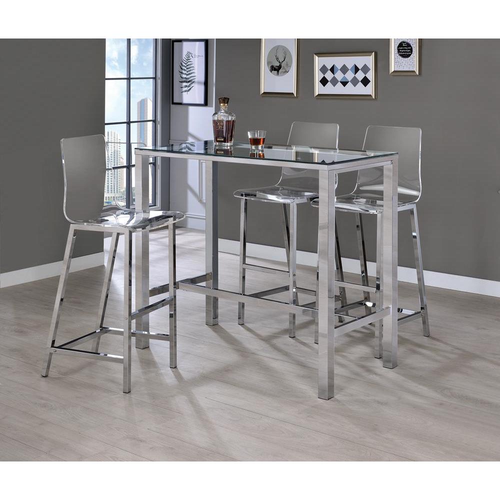 Juelia Bar Stools Chrome and Clear Acrylic (Set of 2). Picture 4