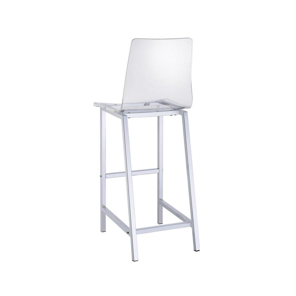 Juelia Bar Stools Chrome and Clear Acrylic (Set of 2). Picture 9