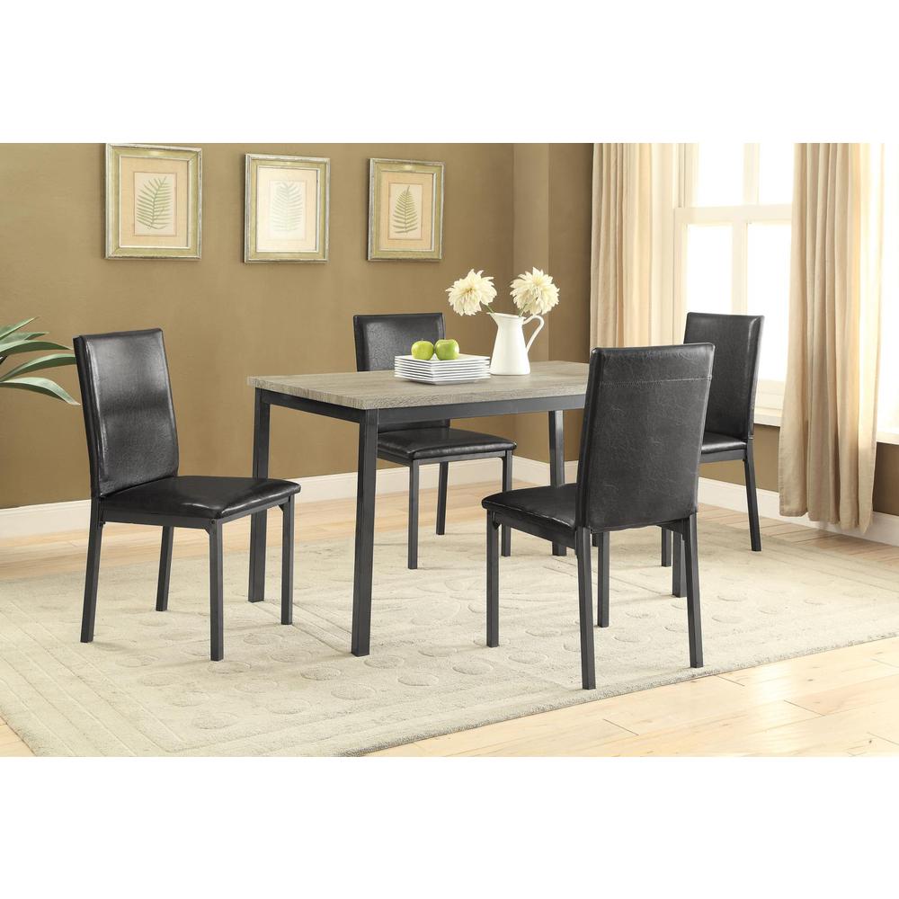 Garza 5-piece Dining Room Set Weathered Grey and Black. Picture 7