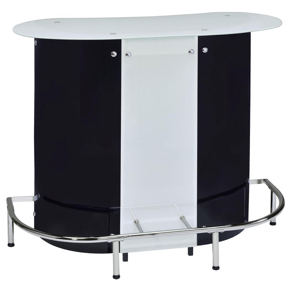 Lacewing 1-shelf Bar Unit Glossy Black and White. Picture 1
