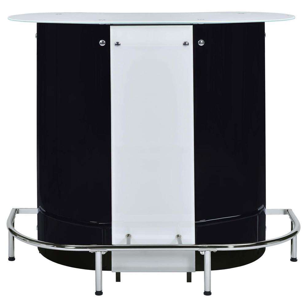 Lacewing 1-shelf Bar Unit Glossy Black and White. Picture 2