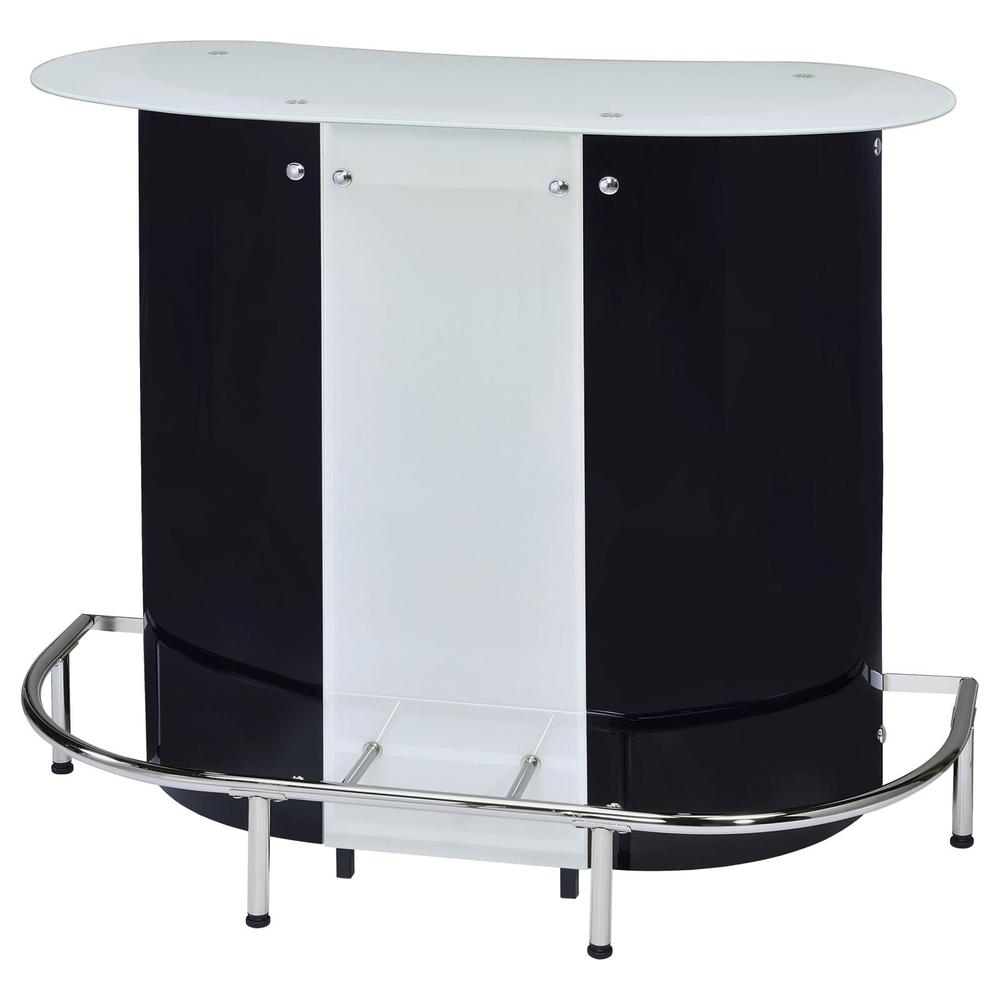 Lacewing 1-shelf Bar Unit Glossy Black and White. Picture 3