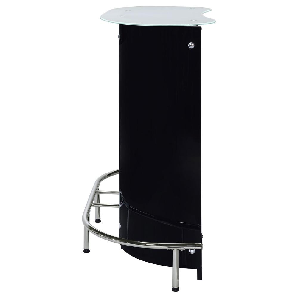 Lacewing 1-shelf Bar Unit Glossy Black and White. Picture 4