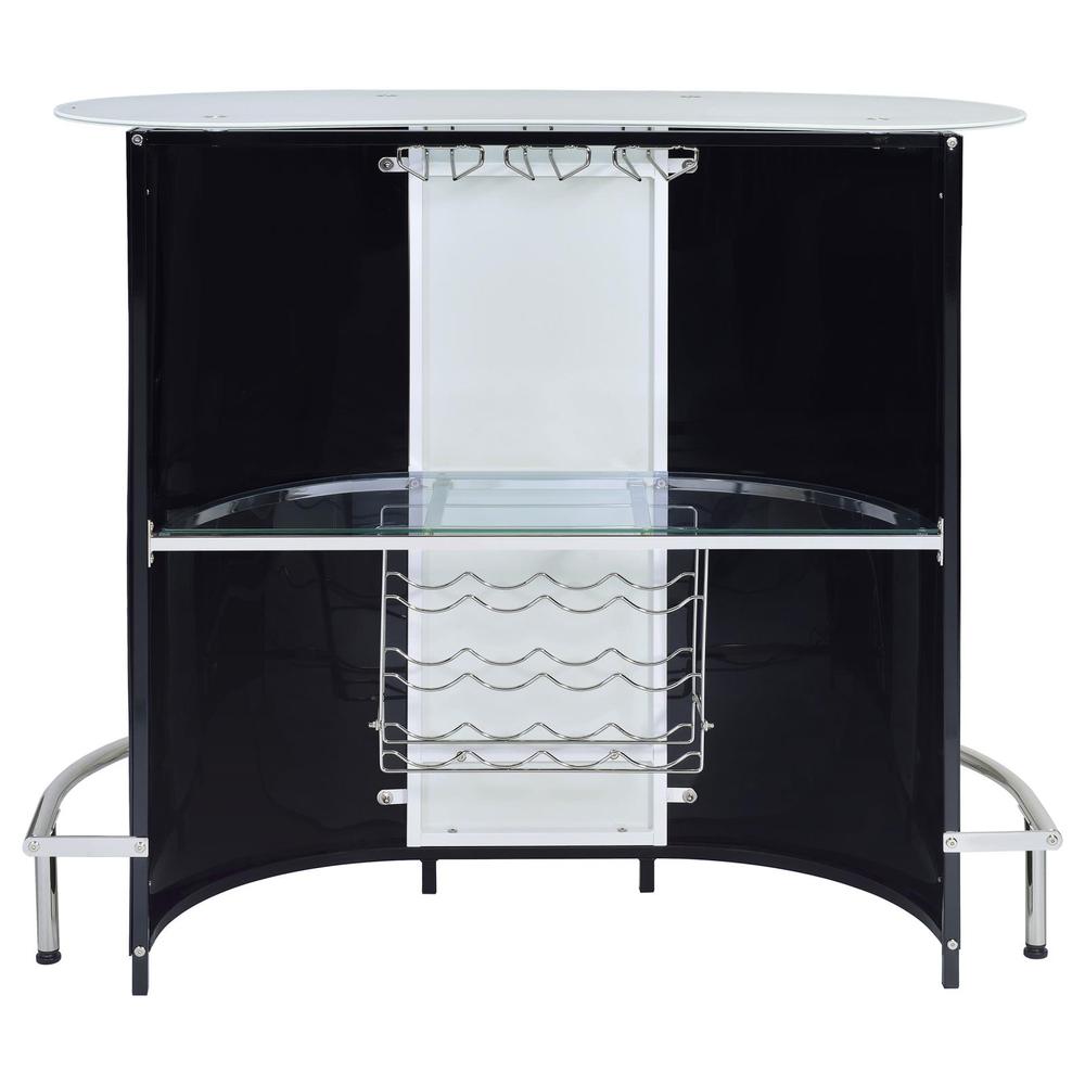 Lacewing 1-shelf Bar Unit Glossy Black and White. Picture 5