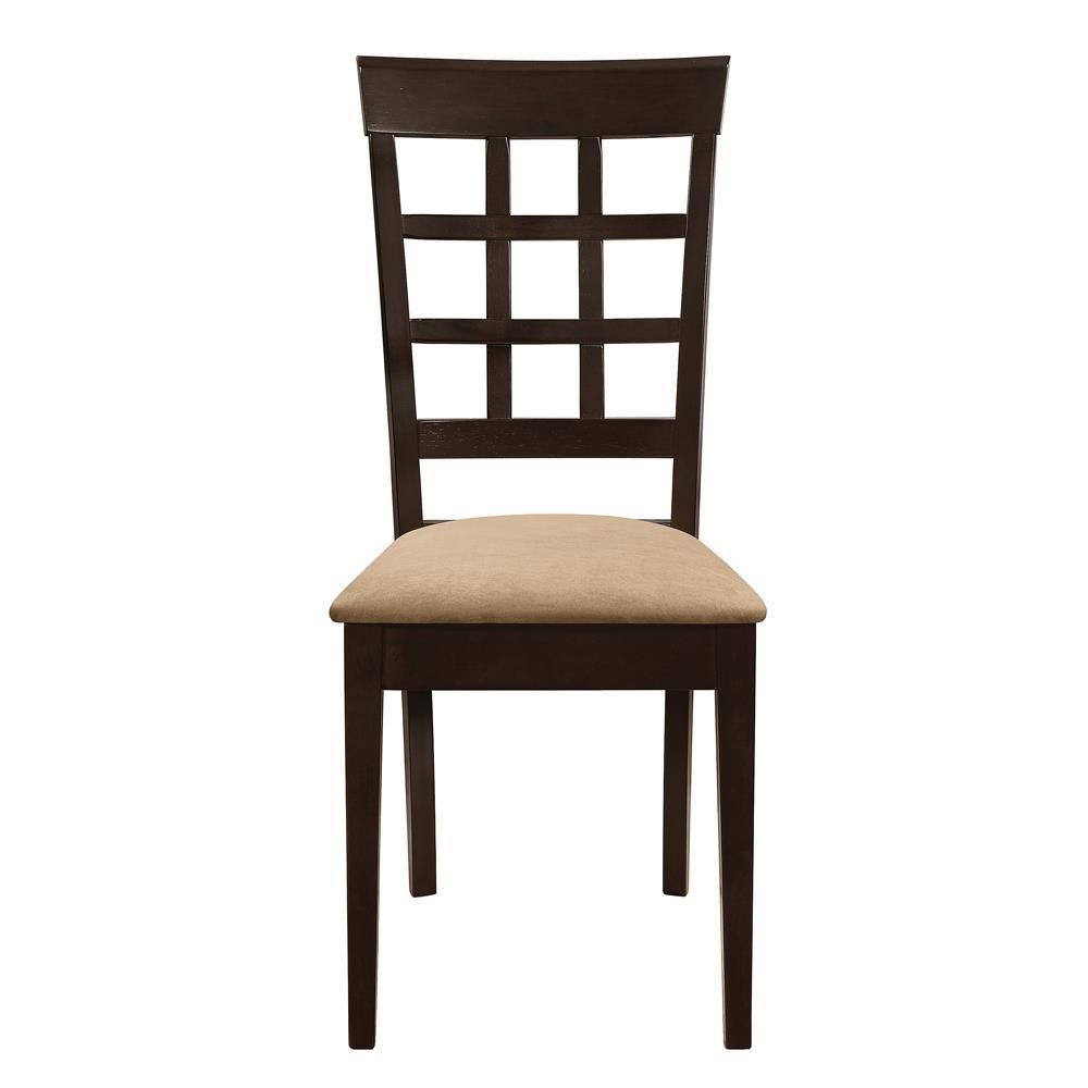 Gabriel Lattice Back Side Chairs Cappuccino and Tan (Set of 2). Picture 3