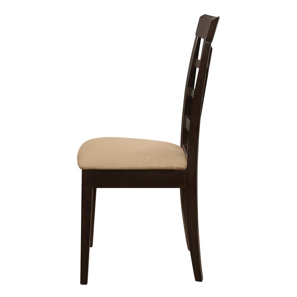 Gabriel Lattice Back Side Chairs Cappuccino and Tan (Set of 2). Picture 4