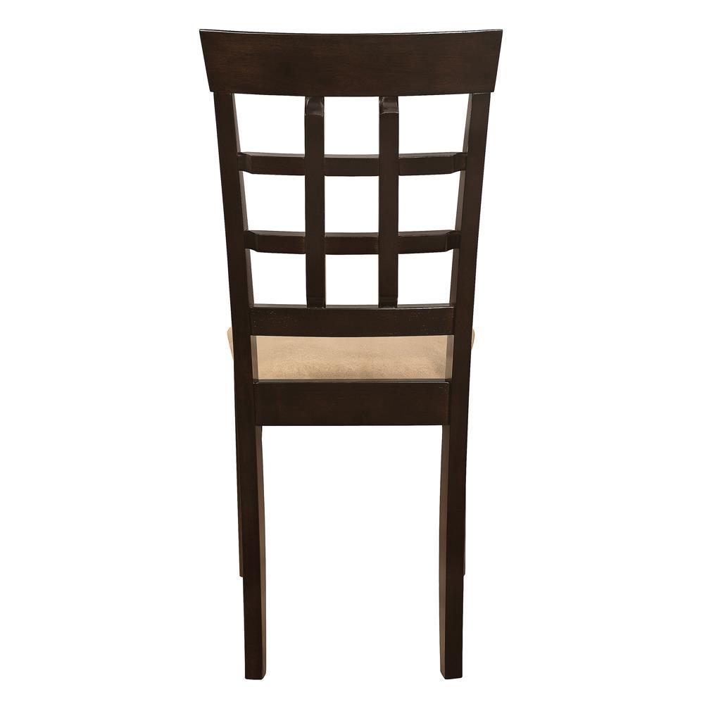 Gabriel Lattice Back Side Chairs Cappuccino and Tan (Set of 2). Picture 5