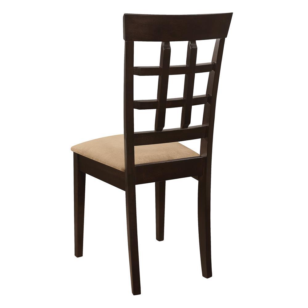 Gabriel Lattice Back Side Chairs Cappuccino and Tan (Set of 2). Picture 7