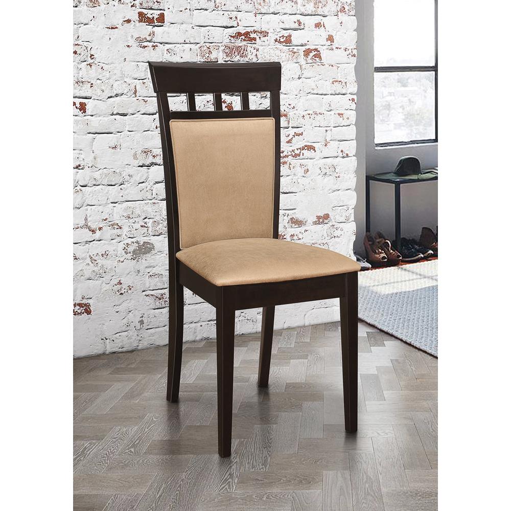 Gabriel Upholstered Side Chairs Cappuccino and Tan (Set of 2). Picture 2