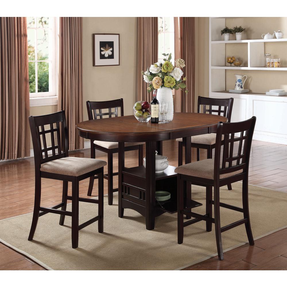 Lavon 5-piece Counter Height Dining Room Set Light Chestnut and Espresso. Picture 1
