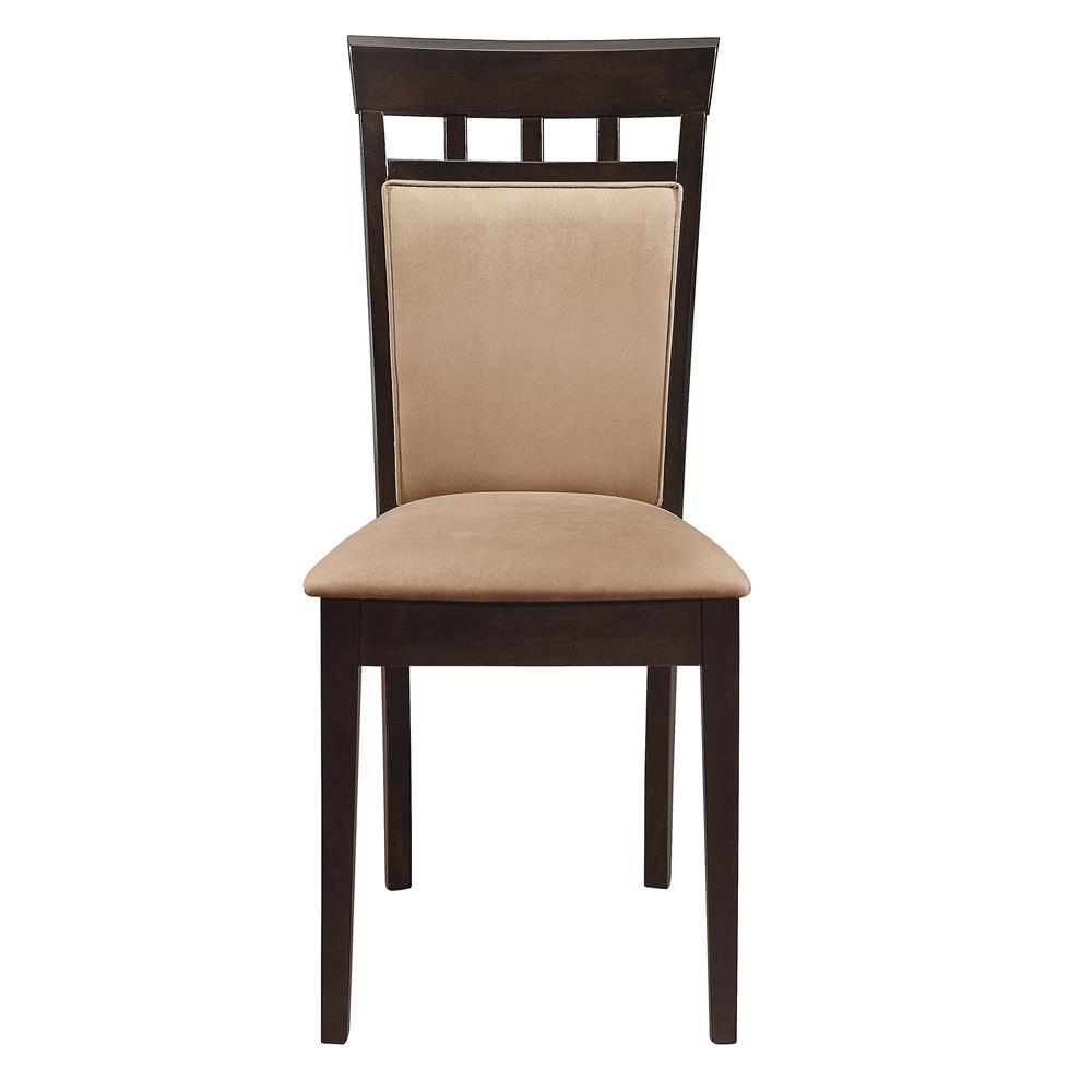 Gabriel Upholstered Side Chairs Cappuccino and Tan (Set of 2). Picture 3