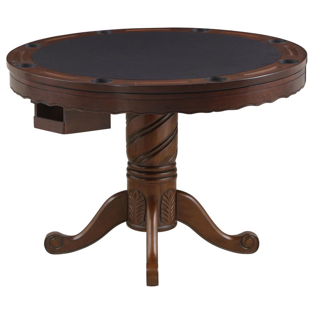 Turk 3-in-1 Round Pedestal Game Table Tobacco. Picture 2