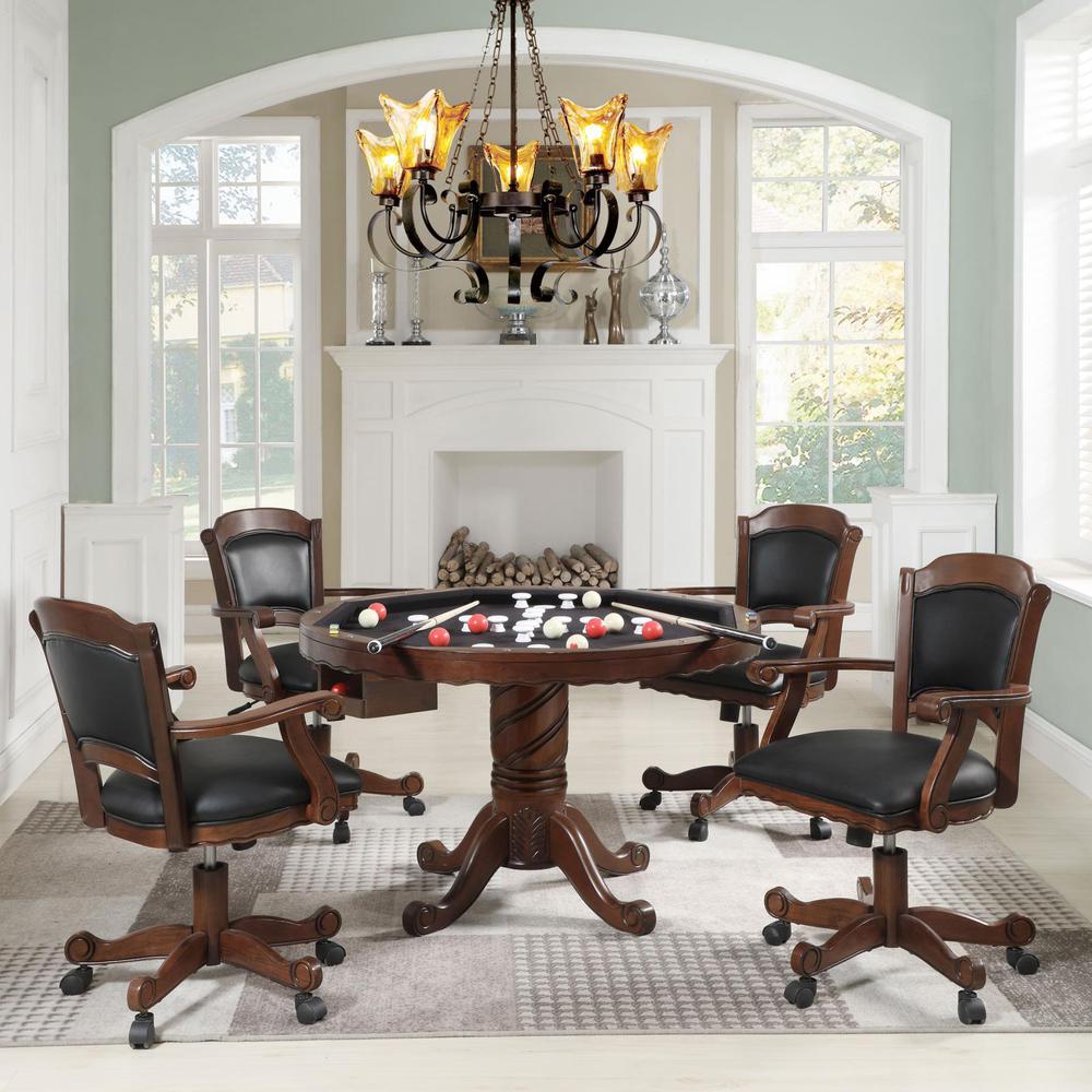 Turk 5-piece Game Table Set Tobacco and Black. Picture 12