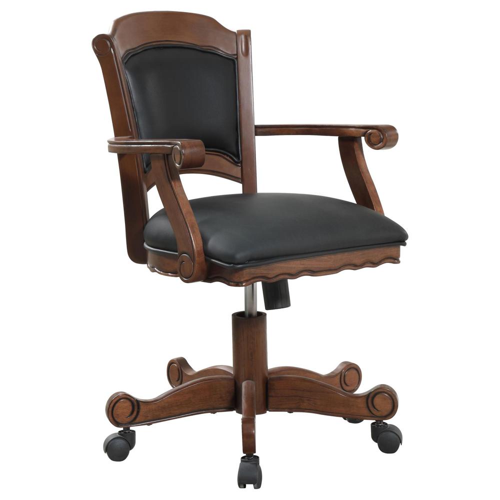 Turk Game Chair with Casters Black and Tobacco. Picture 1