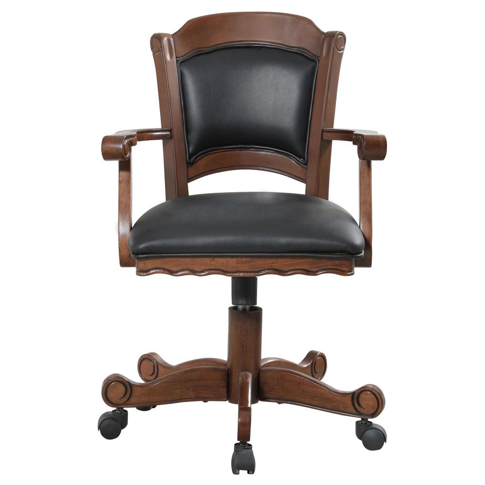 Turk Game Chair with Casters Black and Tobacco. Picture 2